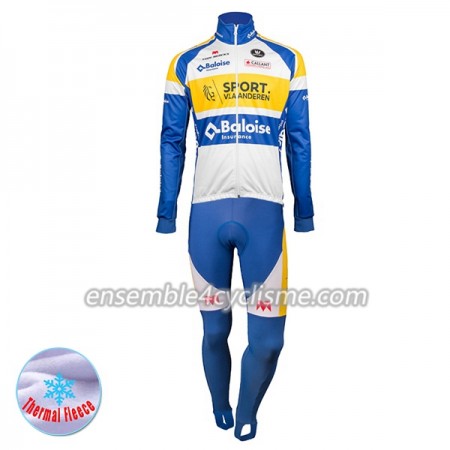 Tenue Maillot M/L + Collant à Bretelles 2018 Sport Vlaanderen-Baloise Hiver Thermal Fleece N001